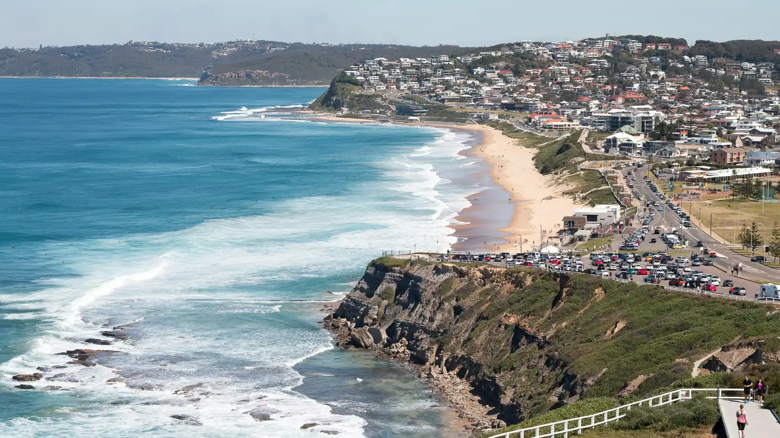 Newcastle coastline, beach and headland, New South Wales